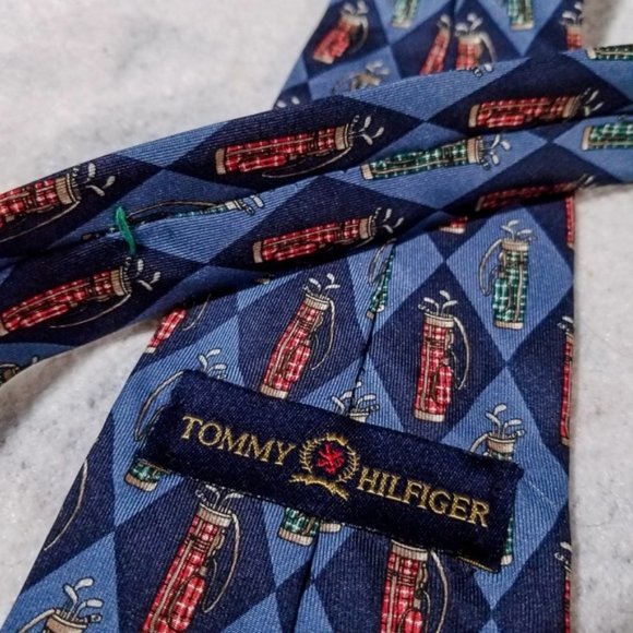 Tommy Hilfiger Italian Silk Golf Tie, Made in USA - Picture 2 of 8
